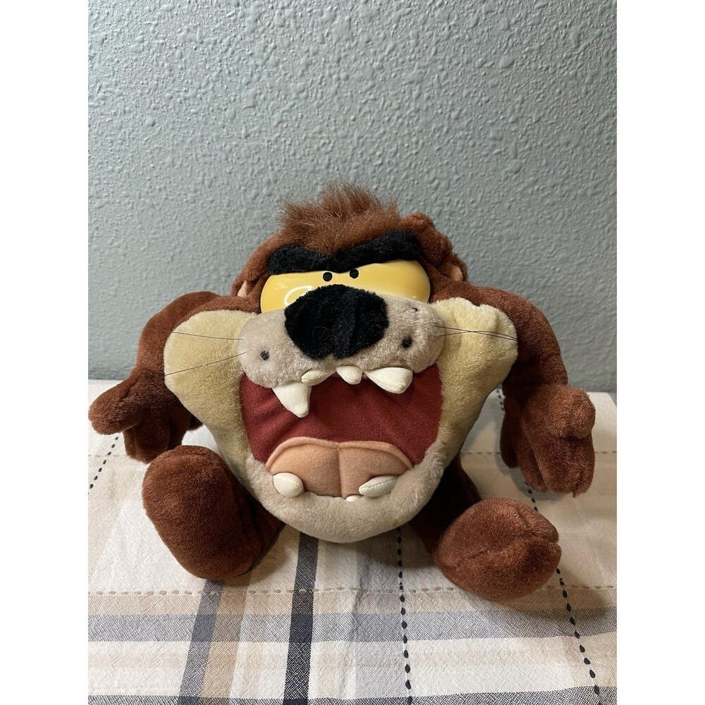 Vintage 1997 Taz Looney Tunes Plush Talking Vibrating Tazmanian Devil WORKS